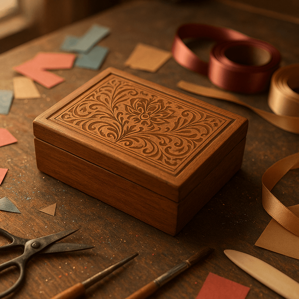 Шоколад в деревянной упаковке с гравировкой для подарков. Процесс создания