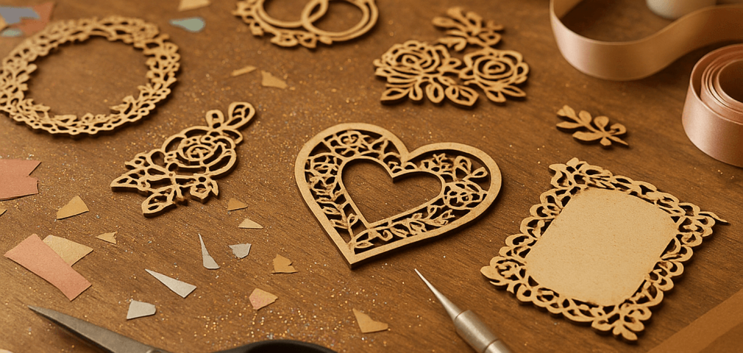 Свадебный декор из дерева: лазерная резка и идеи. Фото изделия крупным планом