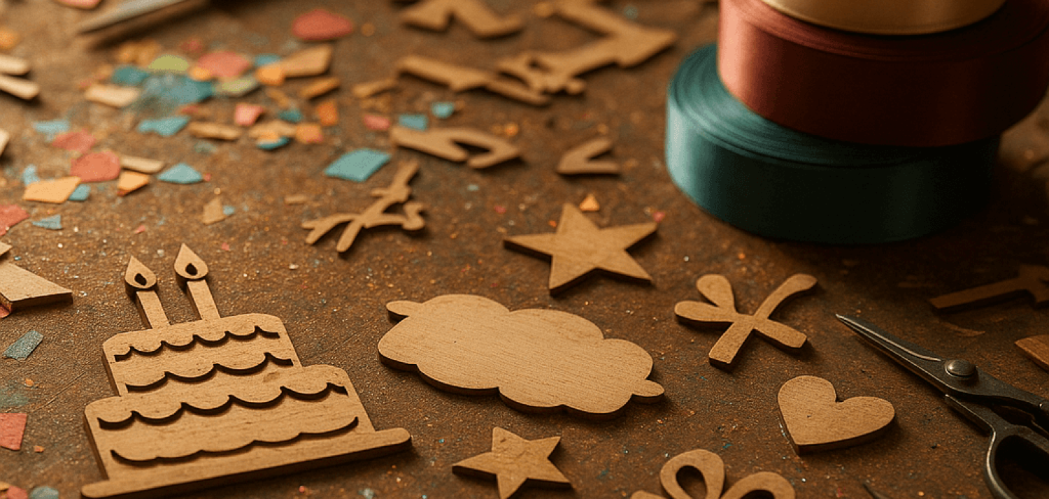 Декор на день рождения: лазерная резка по дереву. Фото изделия крупным планом